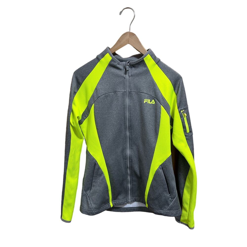 Women's FILA Sport  Performance  Gray Lime Green Jacket Womens M